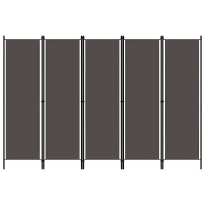 Vidaxl 5-Panel Room Divider Anthracite 250X180 Cm Room Dividers from B&Q