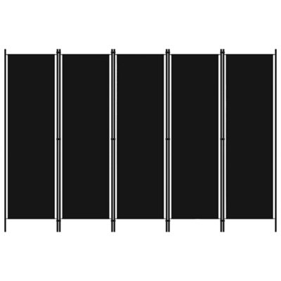 Vidaxl 5-Panel Room Divider Black 250X180 Cm Room Dividers from B&Q