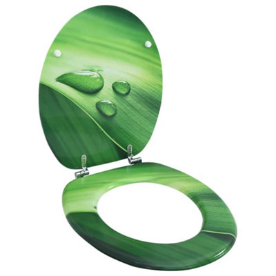 Vidaxl Wc Toilet Seat With Lid Mdf Green Water Drop Design from B&Q