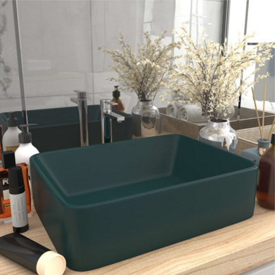 Vidaxl Luxury Wash Basin Matt Dark Green 41X30X12 Cm Ceramic from B&Q