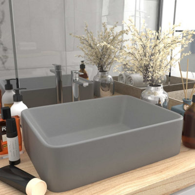 Vidaxl Luxury Wash Basin Matt Light Grey 41X30X12 Cm Ceramic from B&Q