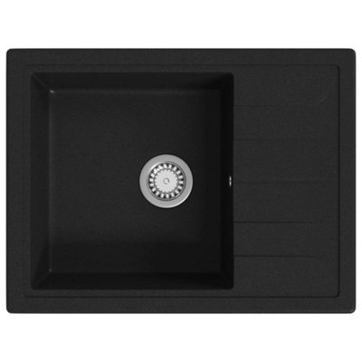 Vidaxl Kitchen Sink With Overflow Hole Oval Black Granite from B&Q