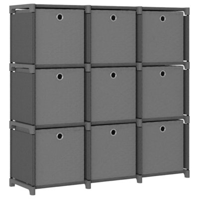Vidaxl 9-Cube Display Shelf With Boxes Grey 103X30X107.5 Cm Fabric from B&Q