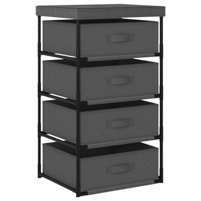 B&Q -  Storage Rack With 4 Fabric Baskets Steel Grey