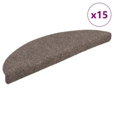Vidaxl Stair Mats Self-Adhesive 15 Pcs 56X17X3 Cm Beige Half Round from B&Q