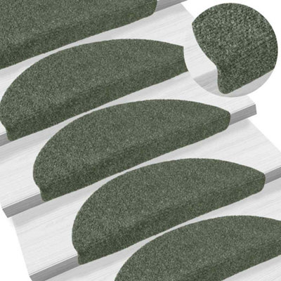 Vidaxl Self-Adhesive Stair Mats 15 Pcs 56X17x3 Cm Needle Punch Stair Mats Green