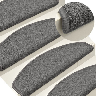 Vidaxl Carpet Stair Treads 15 Pcs 65X24x4 Cm Dark/Grey