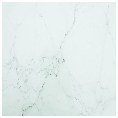 Vidaxl Table Top White 70X70 Cm 6 mm Tempered Glass With Marble Design from B&Q