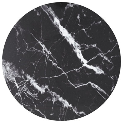 Vidaxl Table Top Black 60X0.8 Cm Tempered Glass With Marble Design Table Tops from B&Q