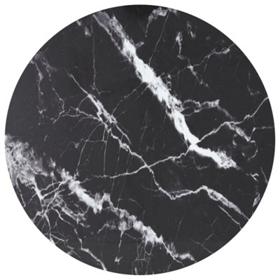 Vidaxl Table Top Black 90X1 Cm Tempered Glass With Marble Design from B&Q