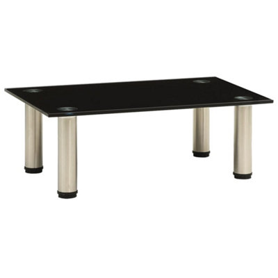 B&Q -  Tv Stand Black 40X35X17 Cm Tempered Glass Tv Stands