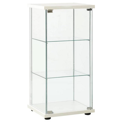 B&Q -  Storage Cabinet Tempered Glass White