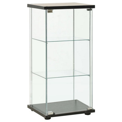 B&Q -  Storage Cabinet Tempered Glass Black