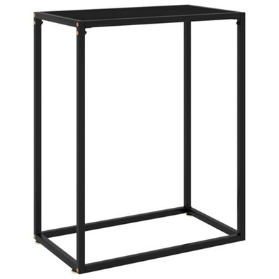 Vidaxl Black Console Table 60X35x75 Cm Tempered Glass Console Tables
