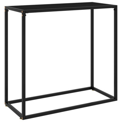 Vidaxl Black Console Table 80X35x75 Cm Tempered Glass Console Tables