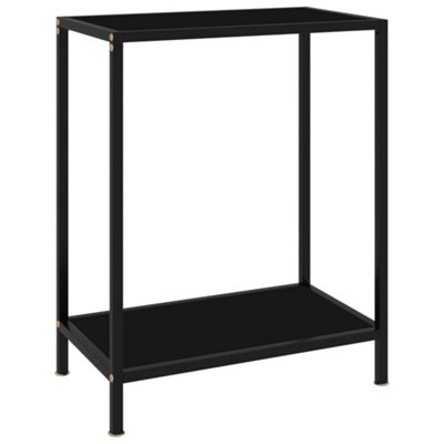Vidaxl Console Table Black Tempered Glass Accent End Side Coffee Hall Table - Image 3