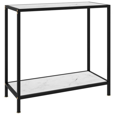 Vidaxl White Console Table 80X35x75 Cm Tempered Glass