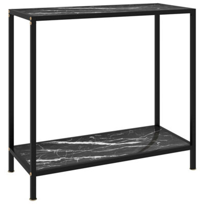 B&Q -  Console Table Black 80X35X75 Cm Tempered Glass