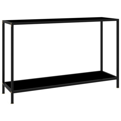 VidaXL Console Table - Black - 120x35x75 cm - Tempered Glass - Image 3
