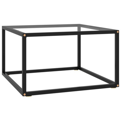 Vidaxl Coffee Table Black With Tempered Glass 60X60X35 Cm from B&Q