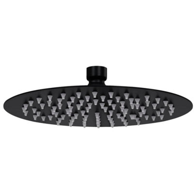 B&Q -  Rain Shower Head Stainless Steel 20 Cm Round Black