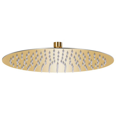 B&Q -  Rain Shower Head Stainless Steel 30 Cm Round Gold