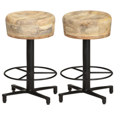 Vidaxl Bar Stools 2 Pcs 52 Cm Solid Mango Wood Bar Stools from B&Q