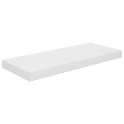 B&Q -  Floating Wall Shelf High Gloss White 60X23.5X3.8 Cm Mdf