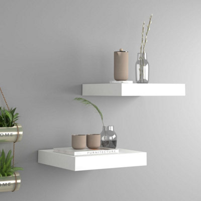 Vidaxl Floating Wall Shelves 2 Pcs White 23X23.5X3.8 Cm Mdf from B&Q