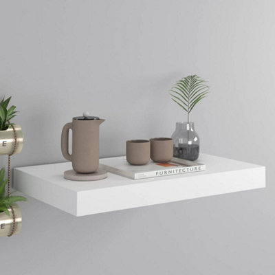 Vidaxl Floating Wall Shelf White 40X23X3.8 Cm Mdf from B&Q