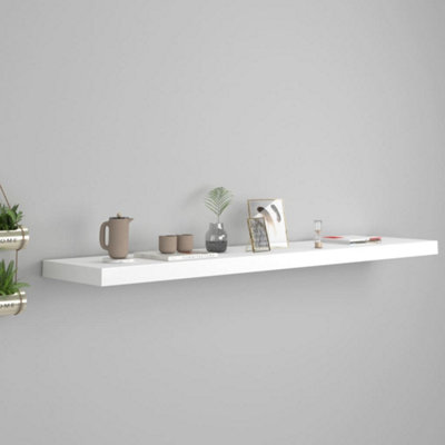 B&Q -  Floating Wall Shelf White 120X23.5X3.8 Cm Mdf