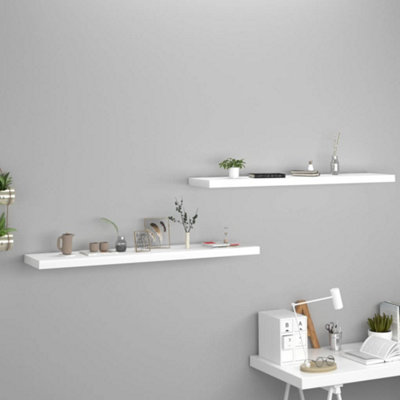 Vidaxl Floating Wall Shelves 2 Pcs 120X23.5x3.8 Cm Mdf White