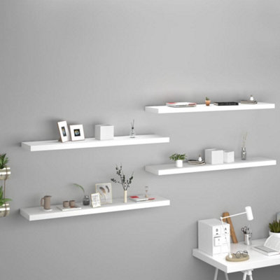 Vidaxl Floating Wall Shelves 4 Pcs 120X23.5x3.8 Cm Mdf White