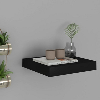 Vidaxl Floating Wall Shelf Black 23X23.5X3.8 Cm Mdf from B&Q