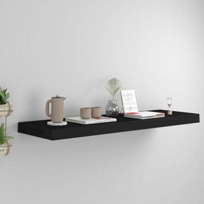 Vidaxl Floating Wall Shelf Black 80X23.5X3.8 Cm Mdf from B&Q