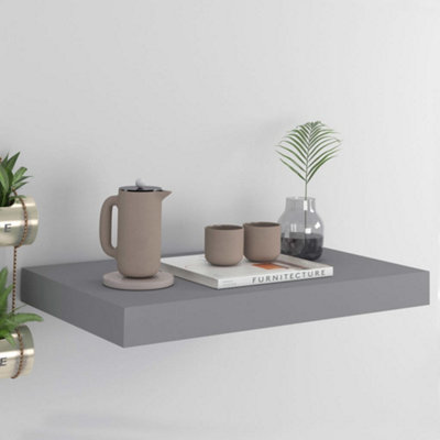 Vidaxl Floating Wall Shelf Grey 40X23X3.8 Cm Mdf from B&Q