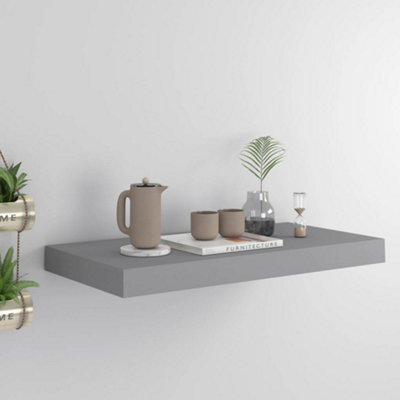 B&Q -  Floating Wall Shelf Grey 50X23X3.8 Cm Mdf