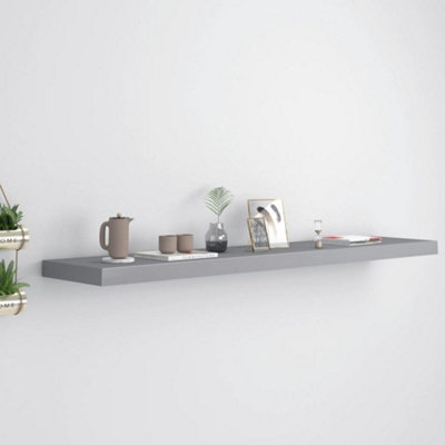 B&Q -  Floating Wall Shelf Grey 120X23.5X3.8 Cm Mdf
