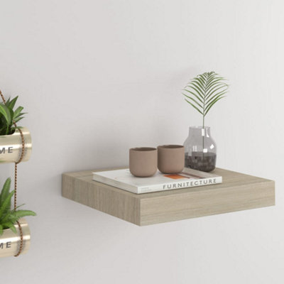 Vidaxl Floating Wall Shelf Oak 23X23.5X3.8 Cm Mdf from B&Q