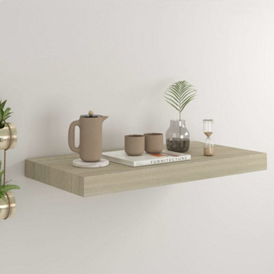 B&Q -  Floating Wall Shelf Oak 50X23X3.8 Cm Mdf
