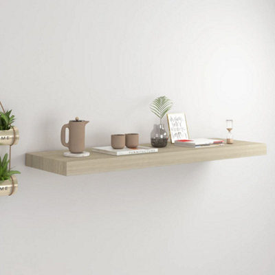 Vidaxl Floating Wall Shelf Oak 80X23.5X3.8 Cm Mdf from B&Q