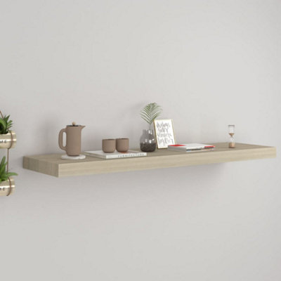 Vidaxl Floating Wall Shelf Oak 90X23.5X3.8 Cm Mdf from B&Q