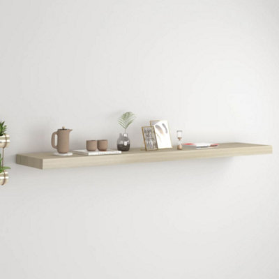 B&Q -  Floating Wall Shelf Oak 120X23.5X3.8 Cm Mdf