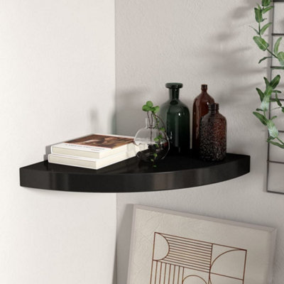 Vidaxl Floating Corner Shelf Black 35X35X3.8 Cm Mdf from B&Q