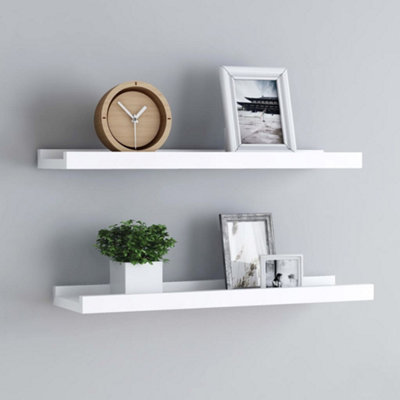 B&Q -  Picture Frame Ledge Shelves 2 Pcs White 40X9X3 Cm Mdf