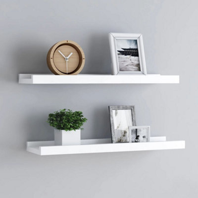 B&Q -  Picture Frame Ledge Shelves 2 Pcs White 60X9X3 Cm Mdf