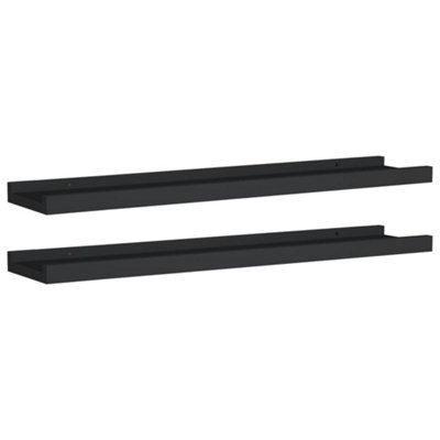 B&Q -  Picture Frame Ledge Shelves 2 Pcs Black 60X9X3 Cm Mdf