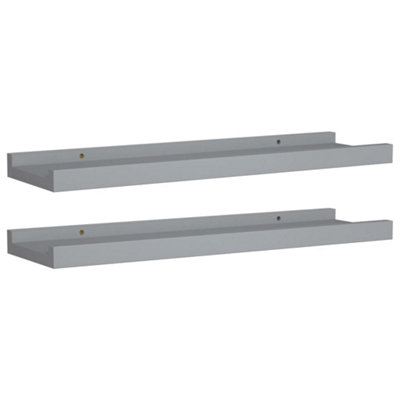 B&Q -  Picture Frame Ledge Shelves 2 Pcs Grey 40X9X3 Cm Mdf