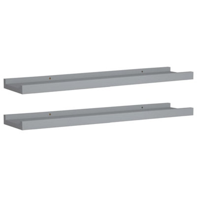 B&Q -  Picture Frame Ledge Shelves 2 Pcs Grey 60X9X3 Cm Mdf