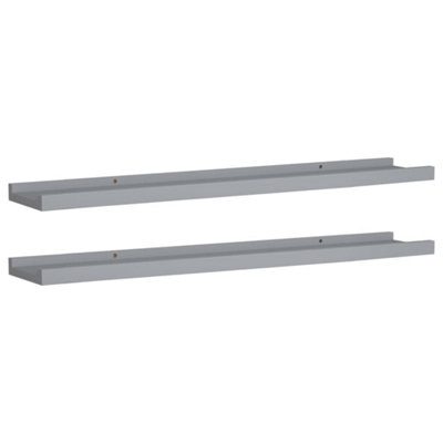 B&Q -  Picture Frame Ledge Shelves 2 Pcs Grey 80X9X3 Cm Mdf